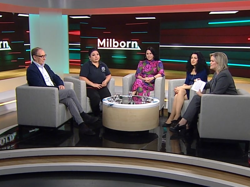 Zu Gast in der Talkshow Milborn bei Puls4